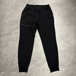 Black Jogger Scrub Pants with Heart Detail
